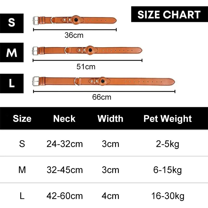 Leather anti-lost dog collar - product image 2